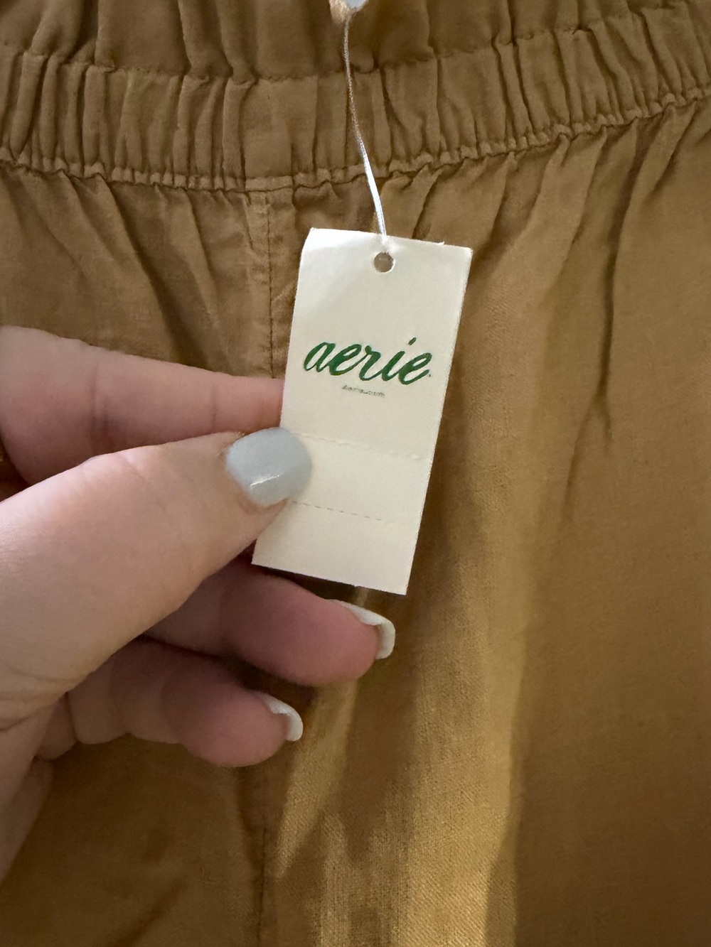 NWT! Aerie XXL Women’s Wide-Leg Elastic Waist Pants - Camel/Tan - Picture 6 of 8